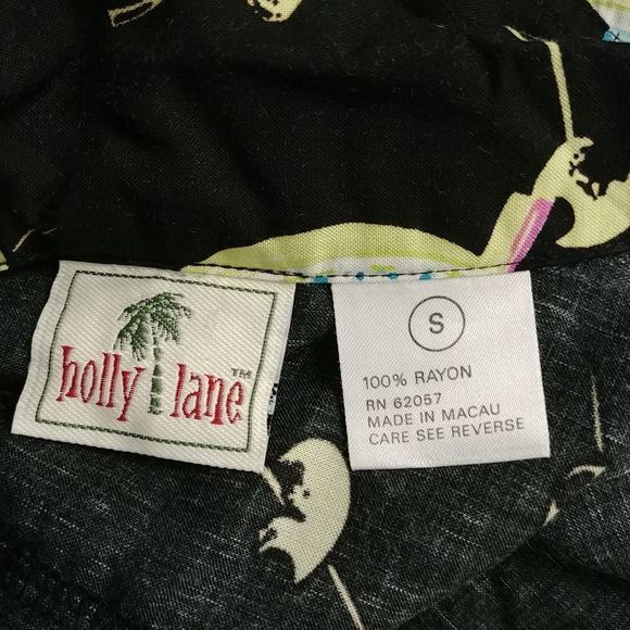 Vtg Holly Lane Black Martini Cocktail Olive Shirt… - Picture 6 of 6